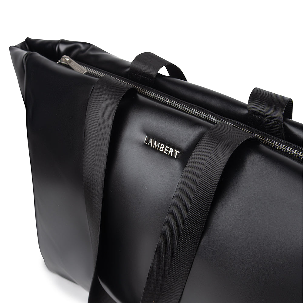 The Kaia - Black Vegan Leather Tote Bag – Lambert Design US LLC