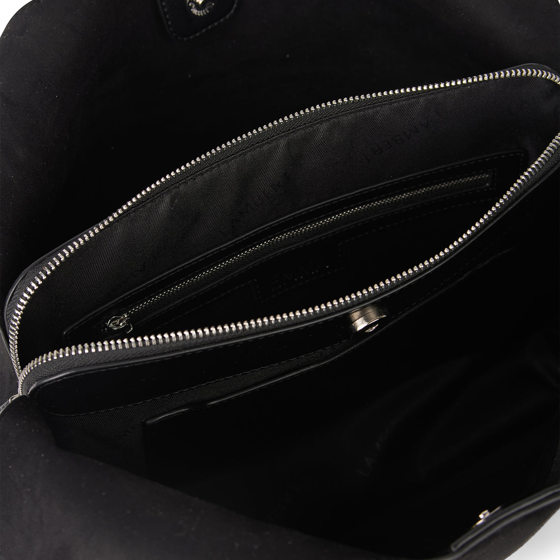 The Katy - Black Vegan Suede Tote Bag