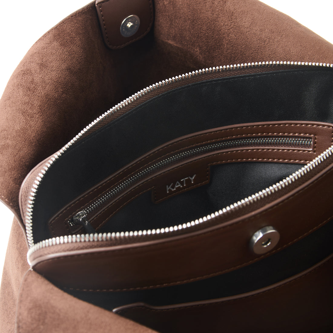 The Katy - Chocolate Vegan Suede Tote Bag