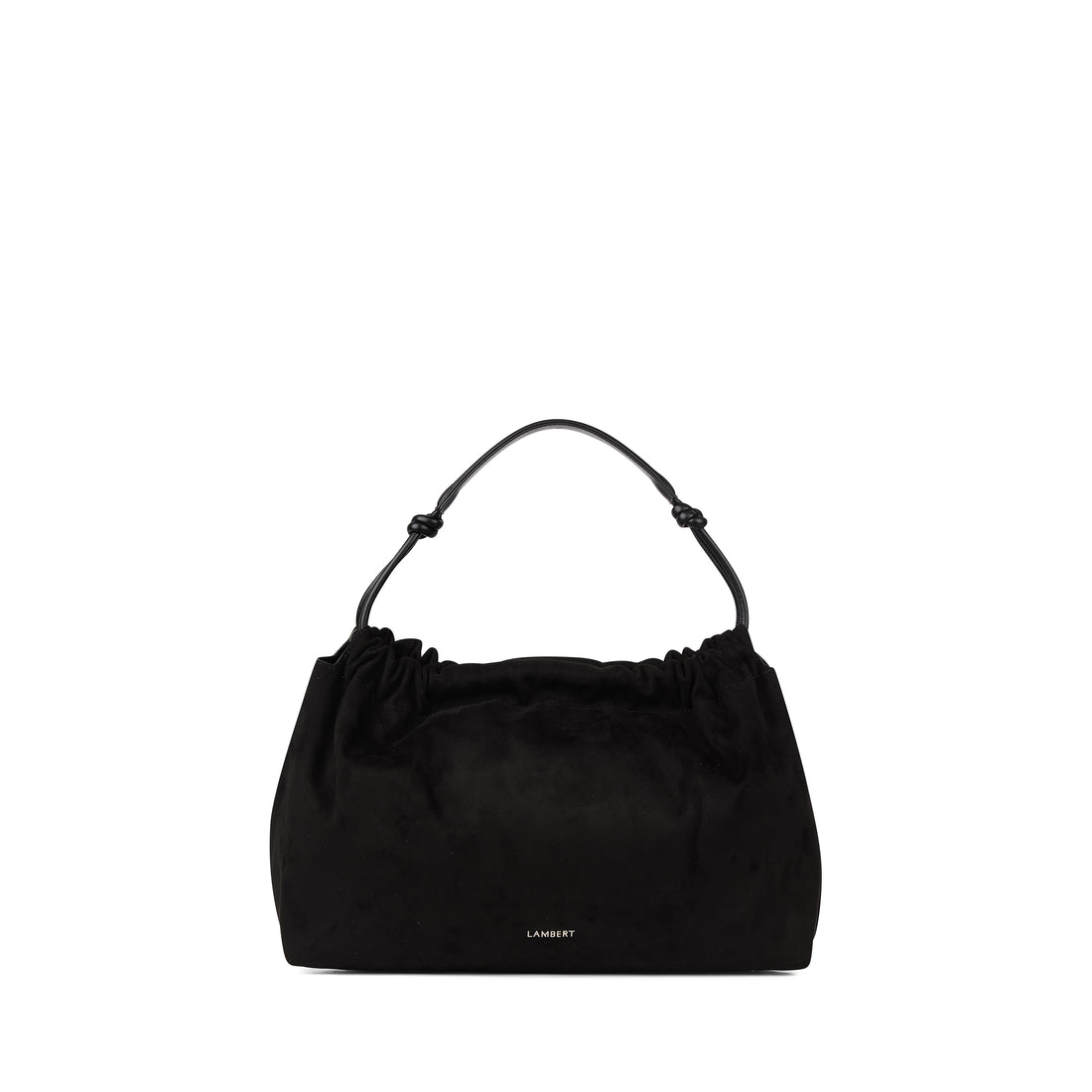 The Lara – Black Vegan Suede Shoulder Bag