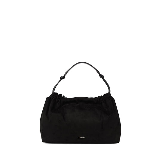 The Lara – Black Vegan Suede Shoulder Bag