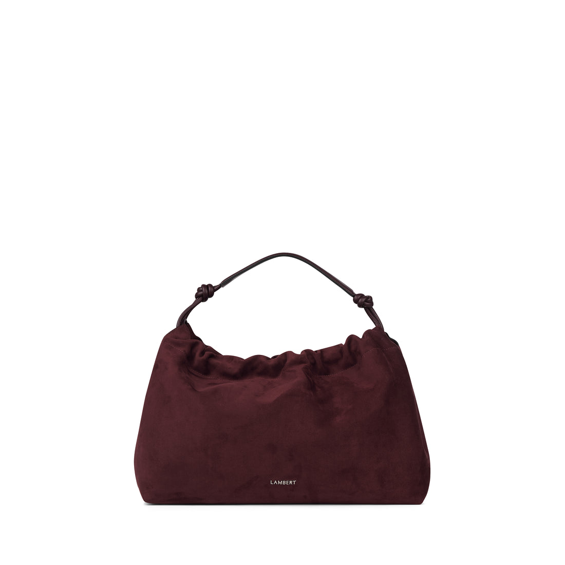 The Lara – Mahogany Vegan Suede Shoulder Bag