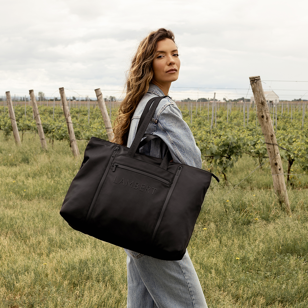 The Lawrence - 3-in-1 Black Expandable Recycled Nylon Tote