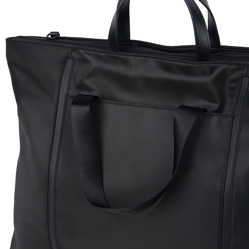 The Lawrence - 3-in-1 Black Expandable Recycled Nylon Tote