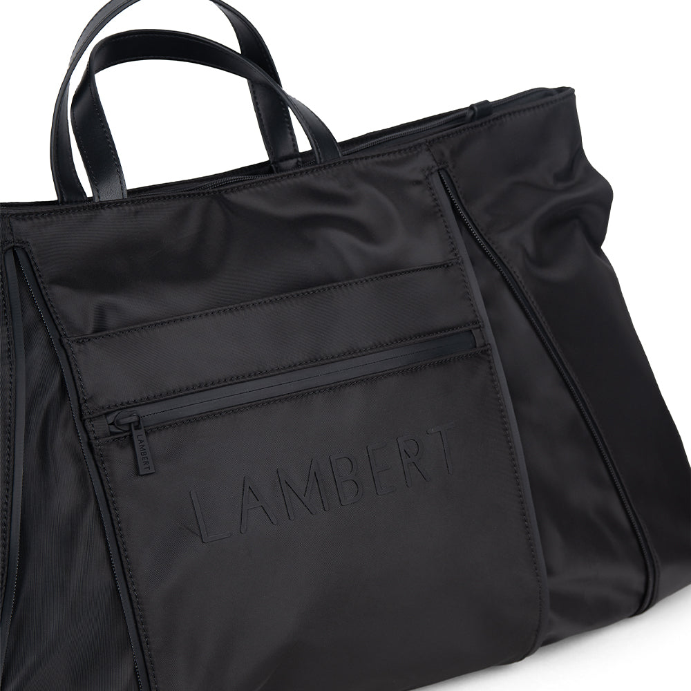 The Lawrence - 3-in-1 Black Expandable Recycled Nylon Tote