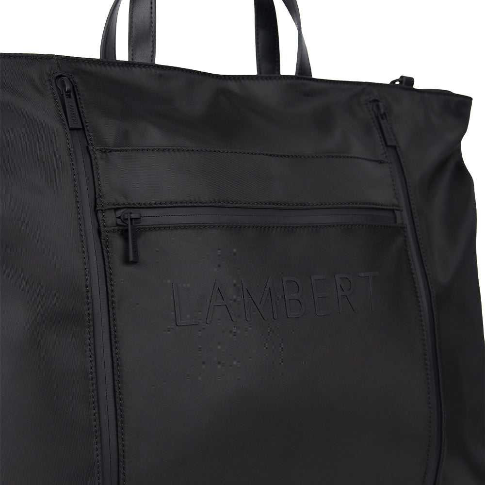 The Lawrence - 3-in-1 Black Expandable Recycled Nylon Tote