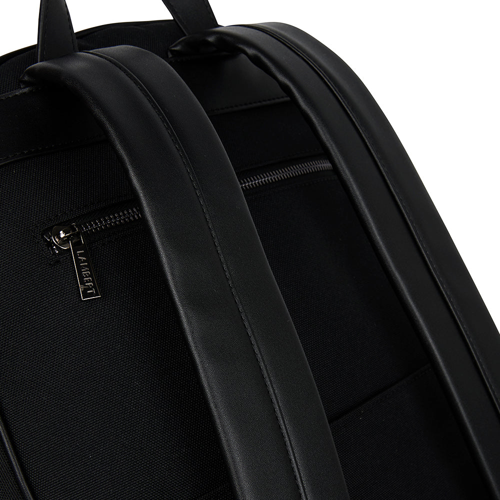 The Logan – Backpack in Black Canvas