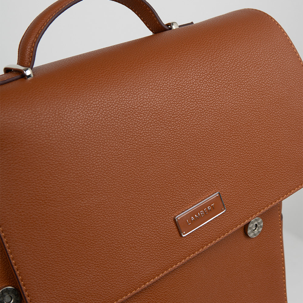 The Lydia - Affogato Vegan Leather Backpack – Lambert Design US LLC