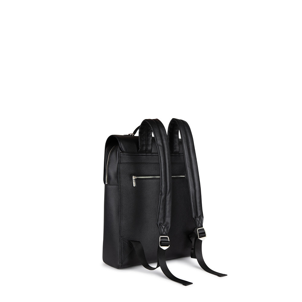 The Lydia - Black Vegan Leather Backpack