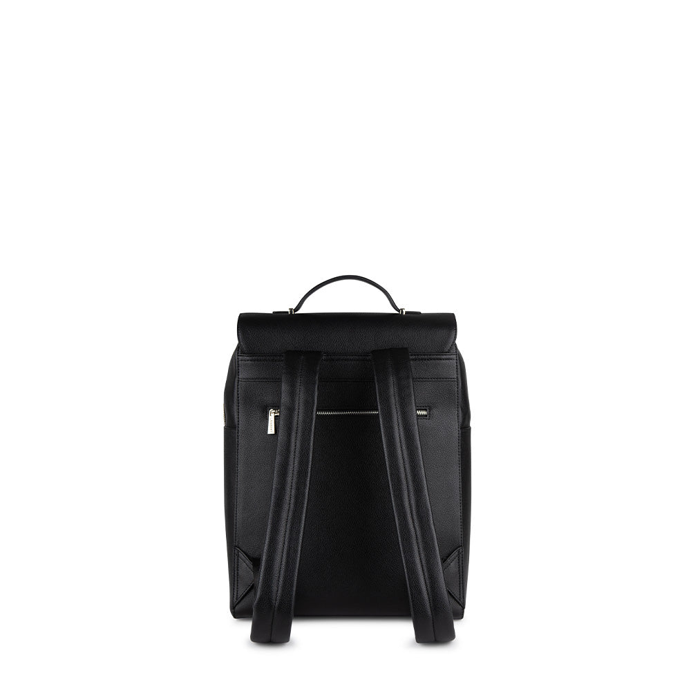 The Lydia - Black Vegan Leather Backpack