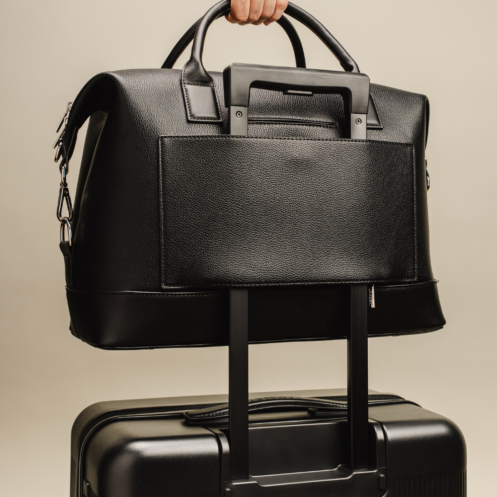 The Mae - Small Black Vegan Leather Travel Bag