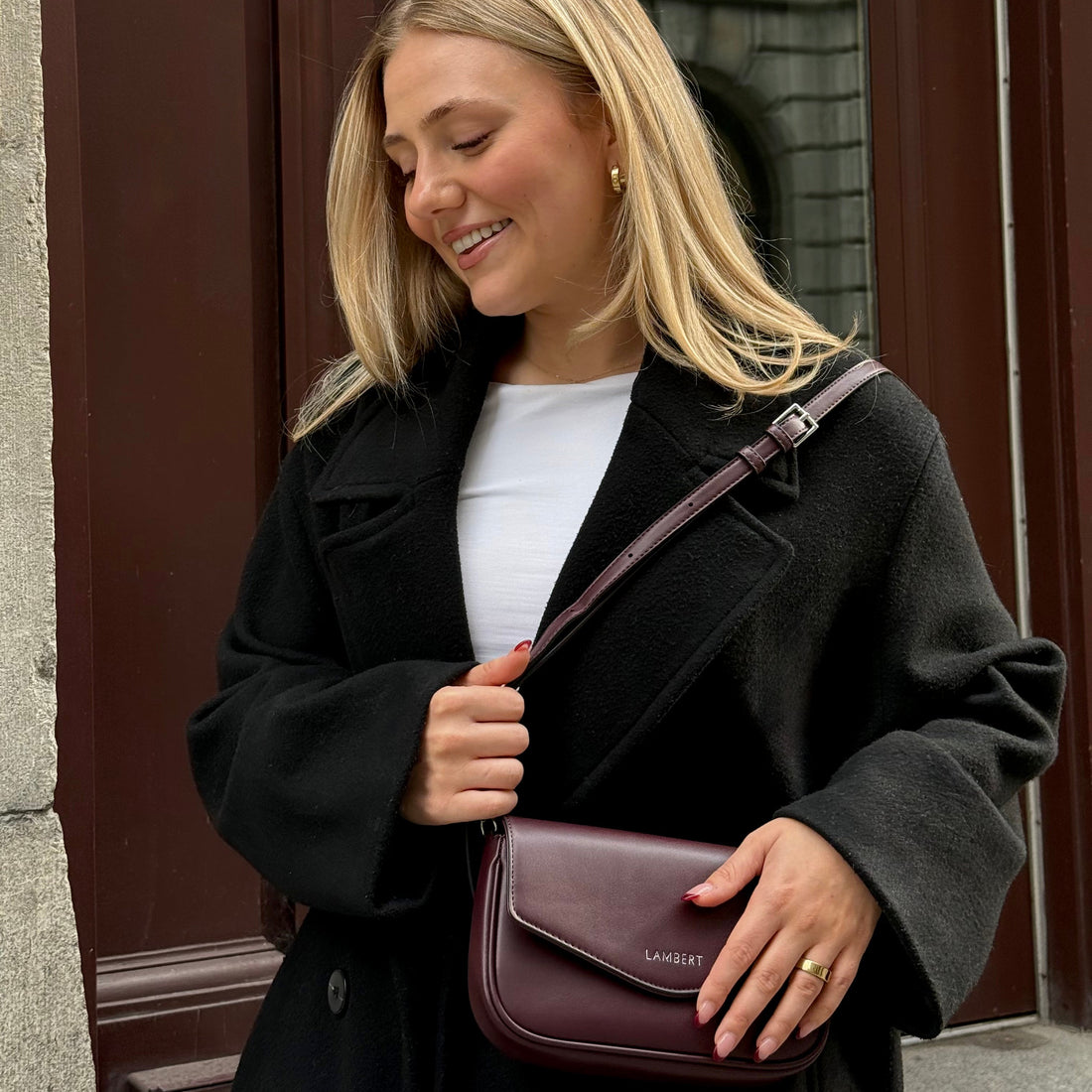 The Gabby - 2-in-1 Mahogany Vegan Leather Handbag