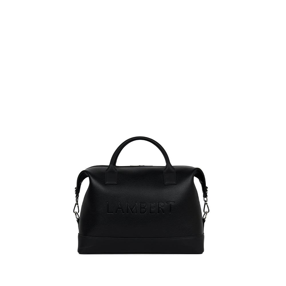 The Mae - Small Black Vegan Leather Travel Bag
