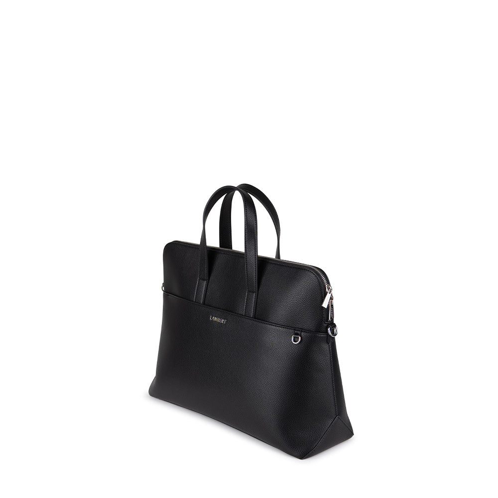 The Malorie – 2-in-1 Vegan Leather Briefcase Black – Lambert