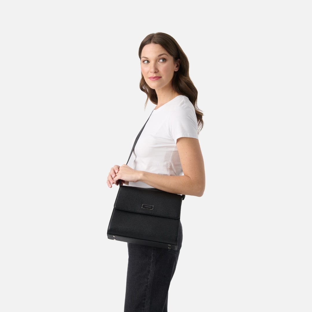 The Marlene - 3-in-1 Black Vegan Leather Handbag