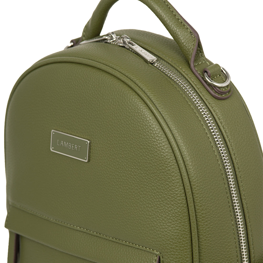 The Maude - 3-in-1 Olive Vegan Leather Backpack