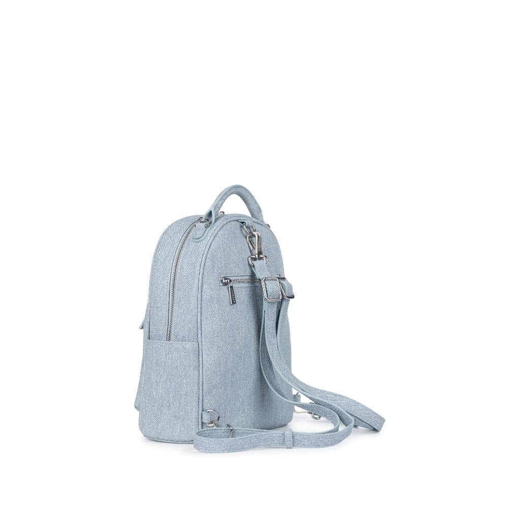 The Maude - 3-in-1 backpack in light denim vegan leather