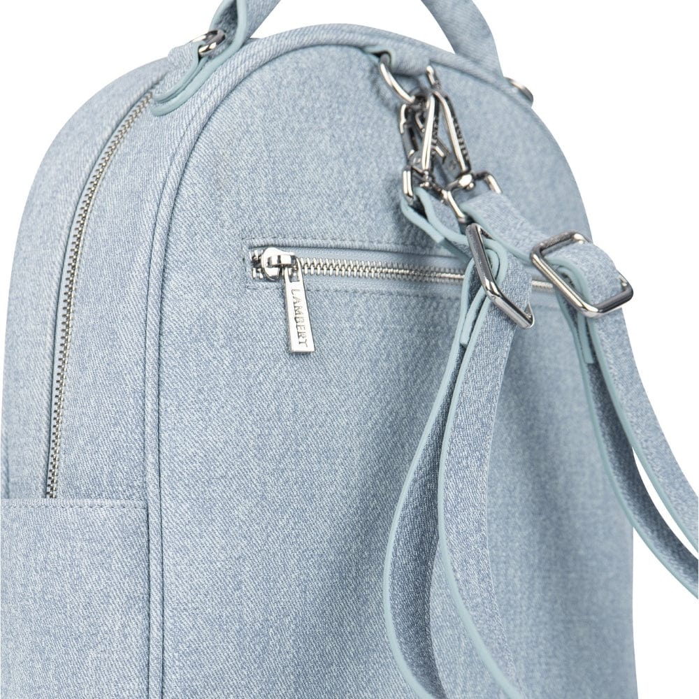 The Maude - 3-in-1 backpack in light denim vegan leather