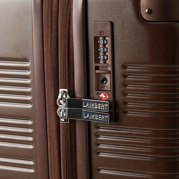 The Milan – Chocolate Medium Checked Luggage – Lambert Design US LLC