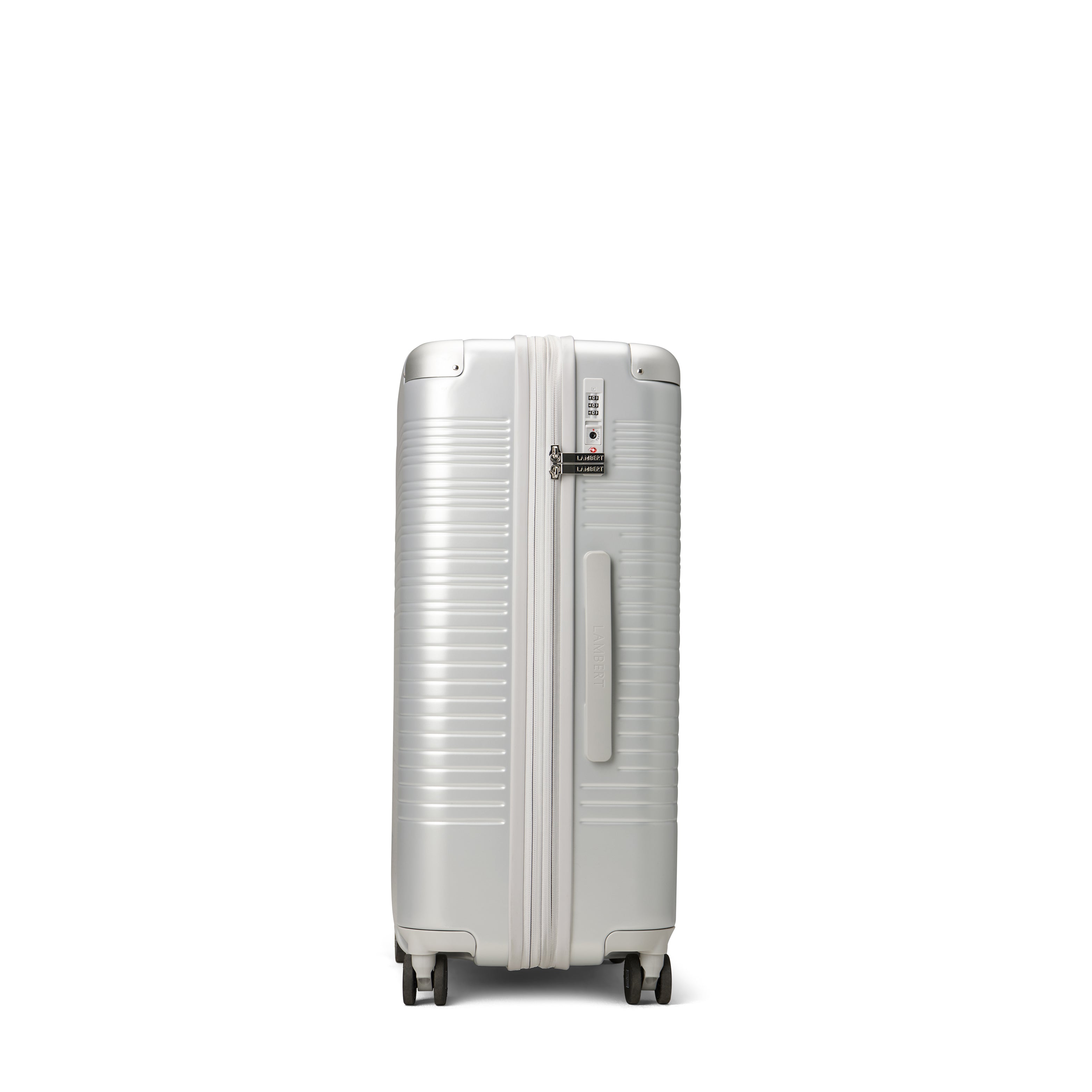 The Milan – Silver Medium Checked Luggage – Lambert Design US LLC