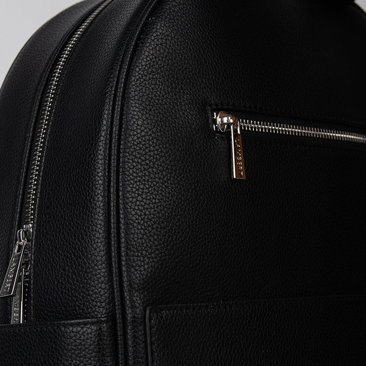 The Miles - Black Vegan Leather Backpack