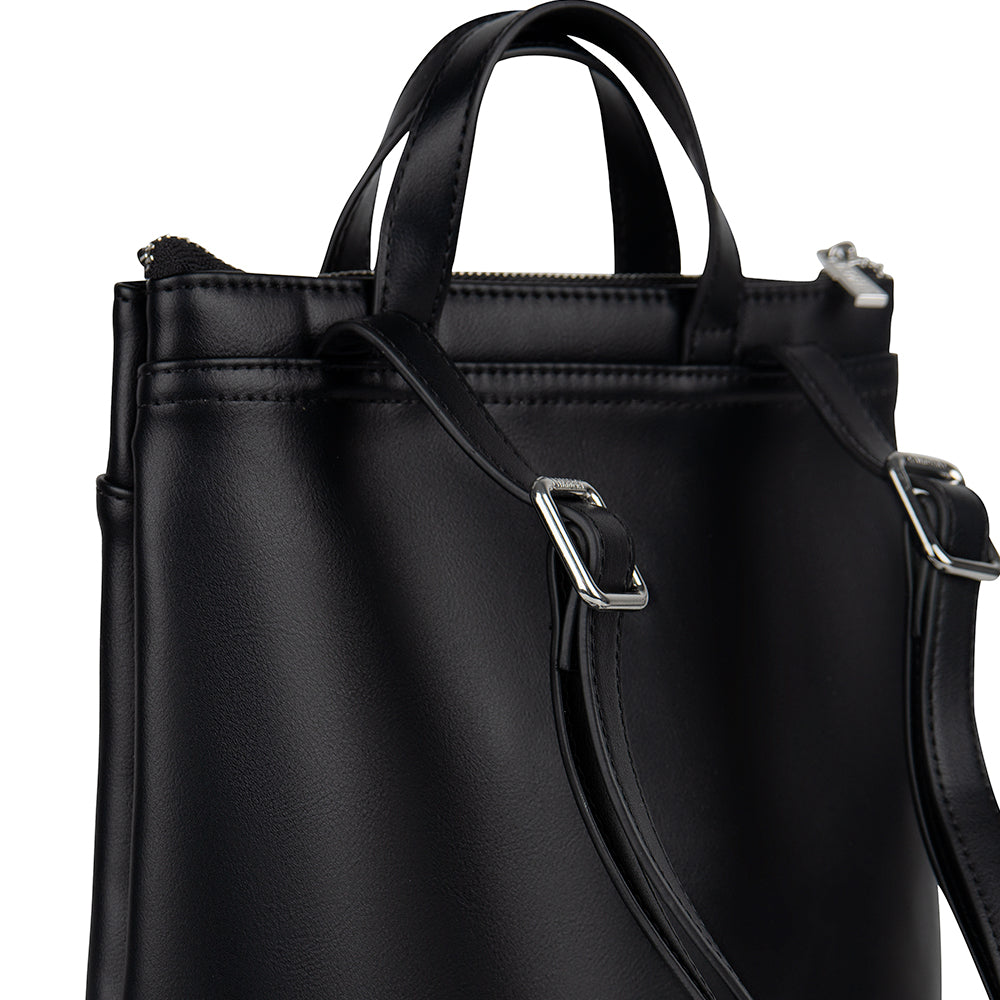 black faux leather backpack womens The Millie