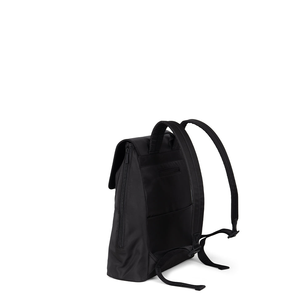 The Morgan - Black Expandable Recycled Nylon Backpack