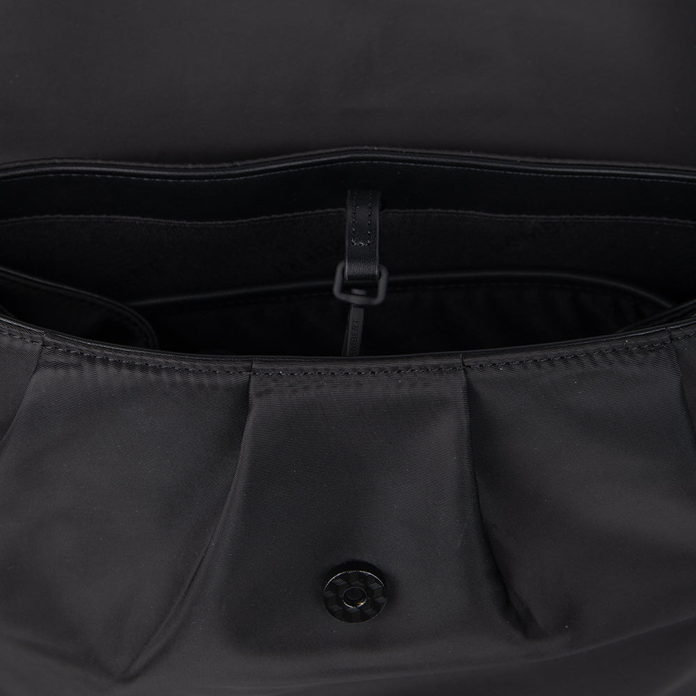 The Morgan - Black Expandable Recycled Nylon Backpack