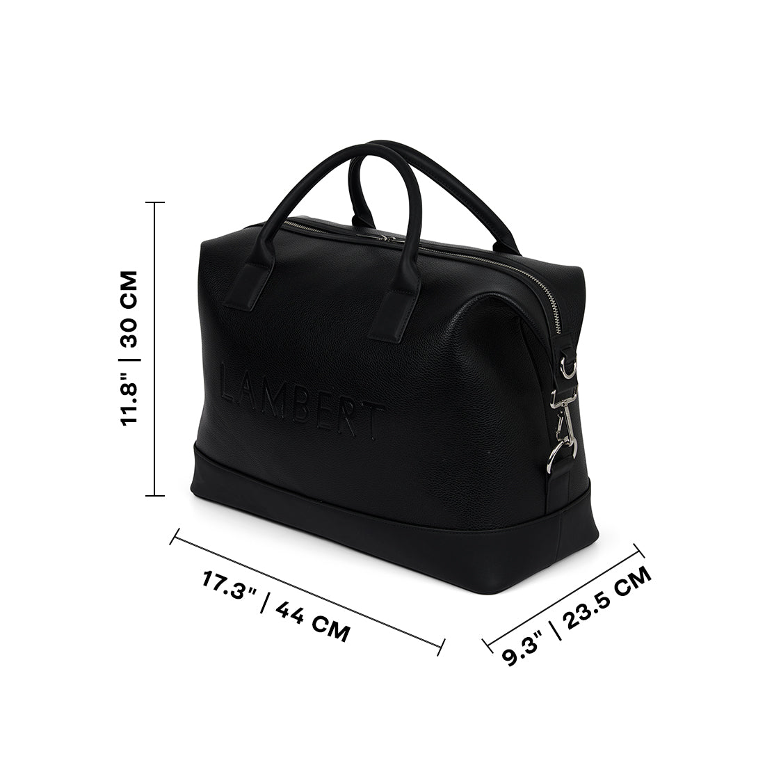 The Mae - Small Black Vegan Leather Travel Bag