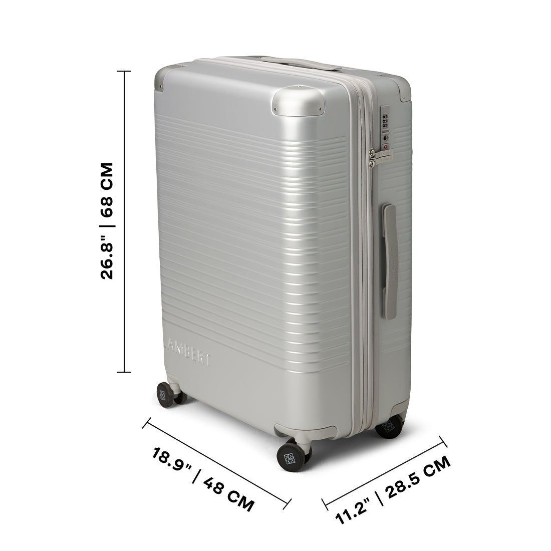 The Milan –  Silver Medium Checked Luggage