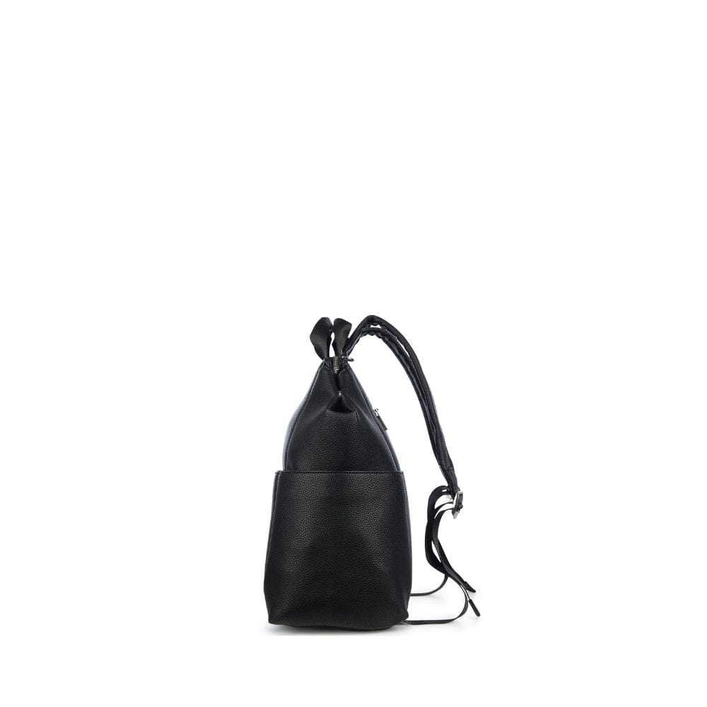 The Nala - Black Vegan Leather Diaper Bag