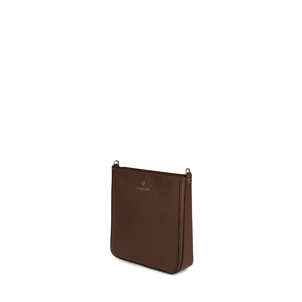 The Natalia - Chocolate Vegan Leather Crossbody Bag