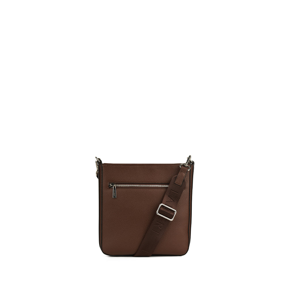 The Natalia - Chocolate Vegan Leather Crossbody Bag