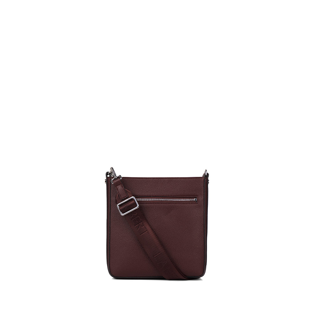 The Natalia - Mahogany Vegan Leather Crossbody Bag