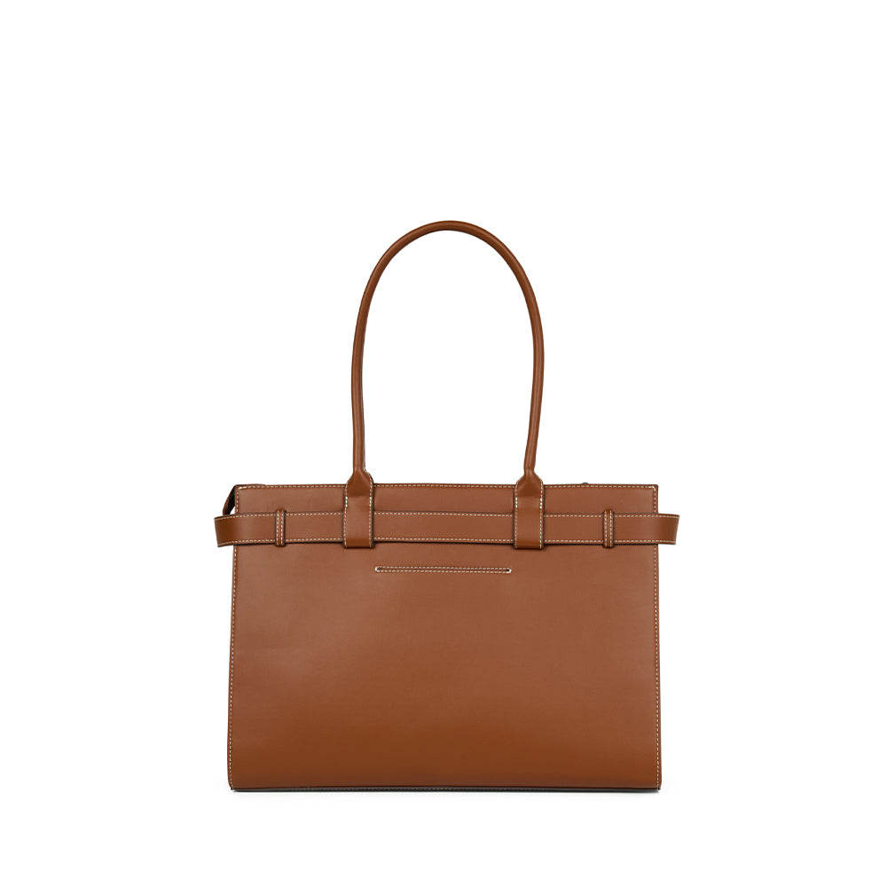 The Odelia – Vegan Leather Tote Bag in Affogato