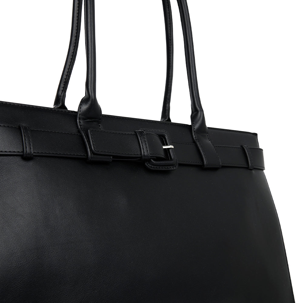 The Odelia – Vegan Leather Tote Bag in Black