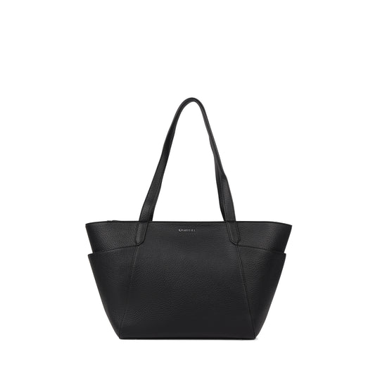 The Opale – Black Medium Vegan Leather Tote Bag