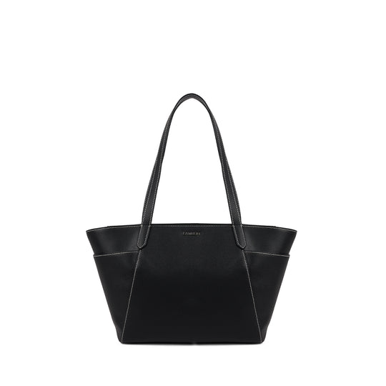 The Opale – 2-in-1 Black Vegan Leather Tote Bag