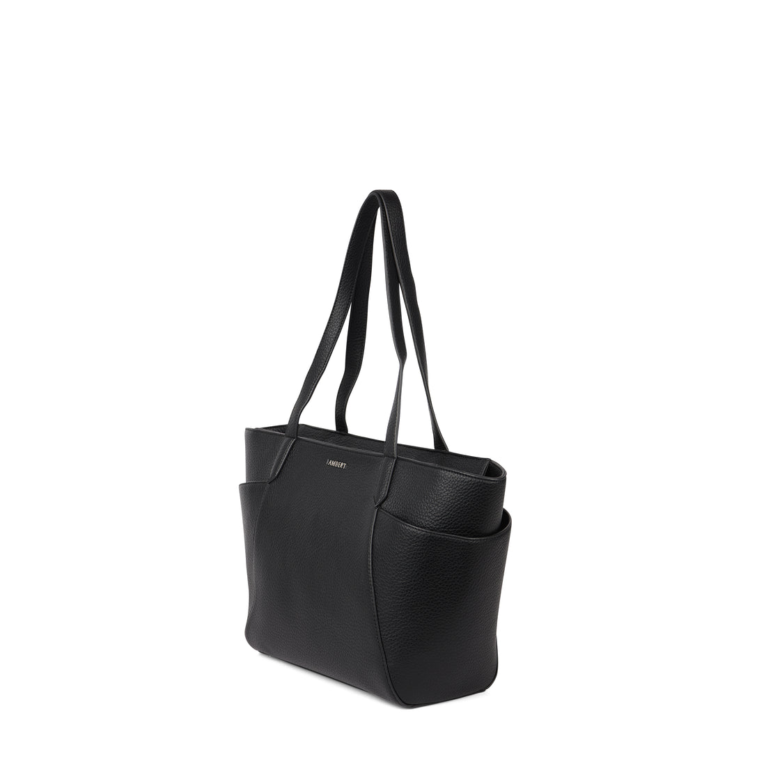 The Opale – Black Medium Vegan Leather Tote Bag