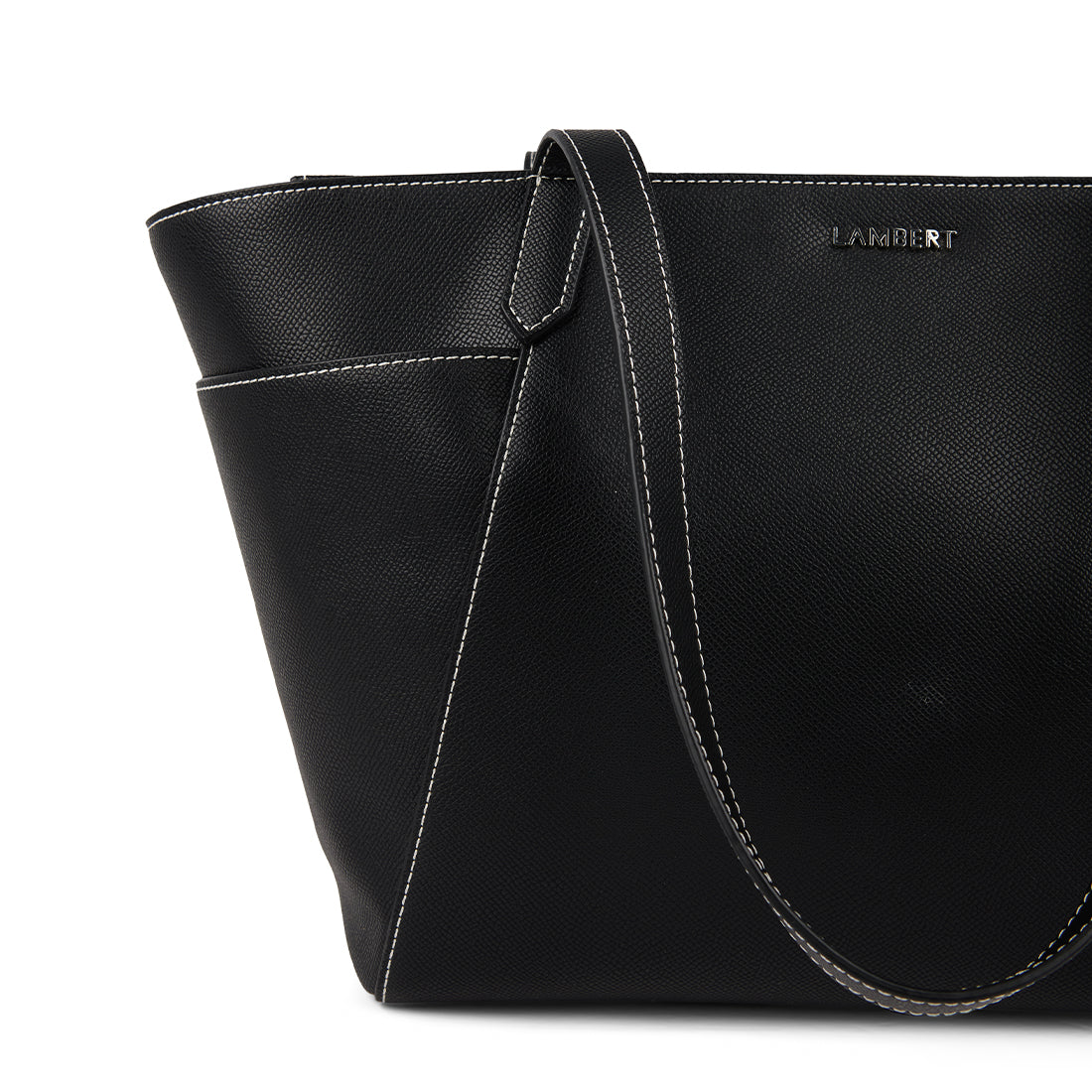 The Opale – 2-in-1 Black Vegan Leather Tote Bag