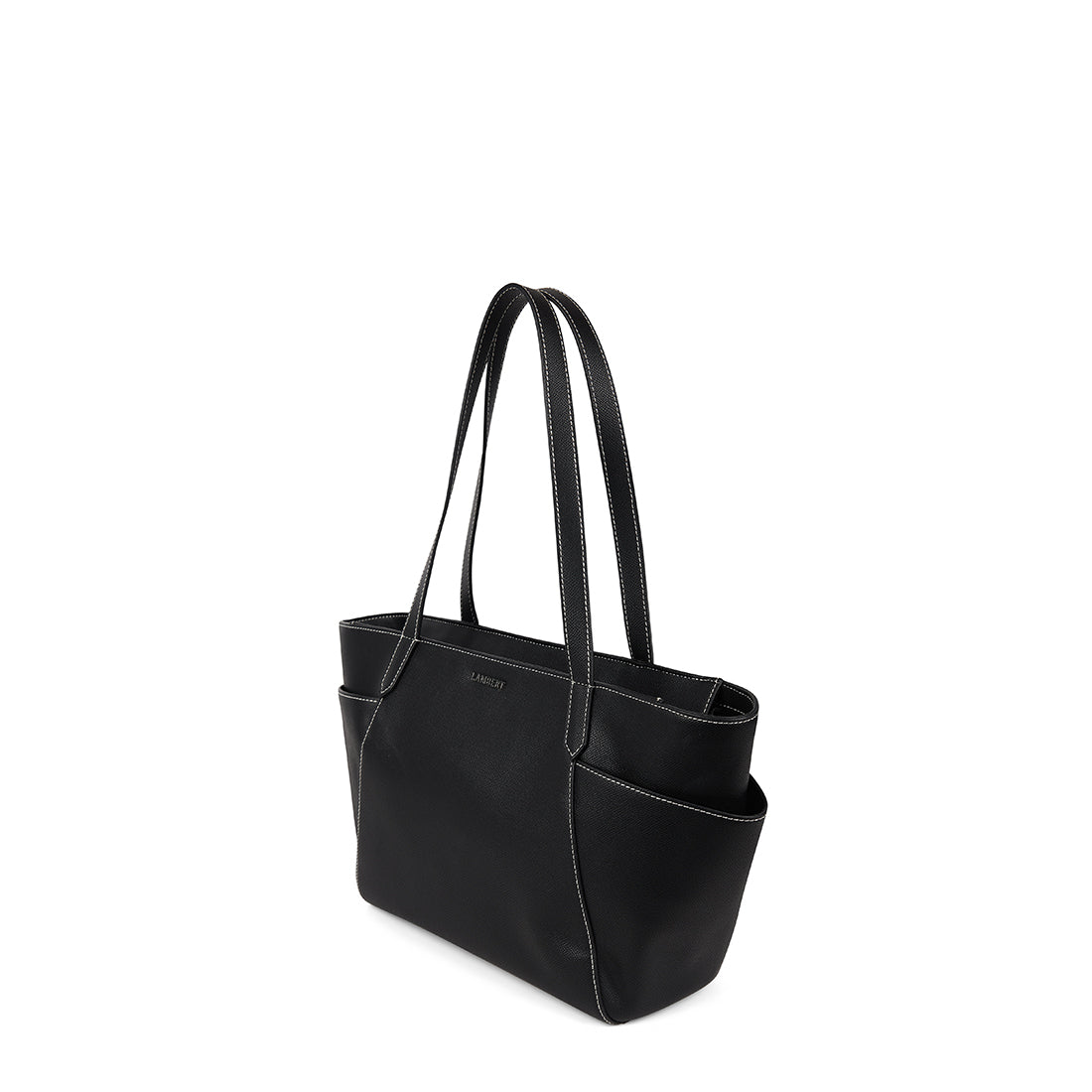 The Opale – 2-in-1 Black Vegan Leather Tote Bag