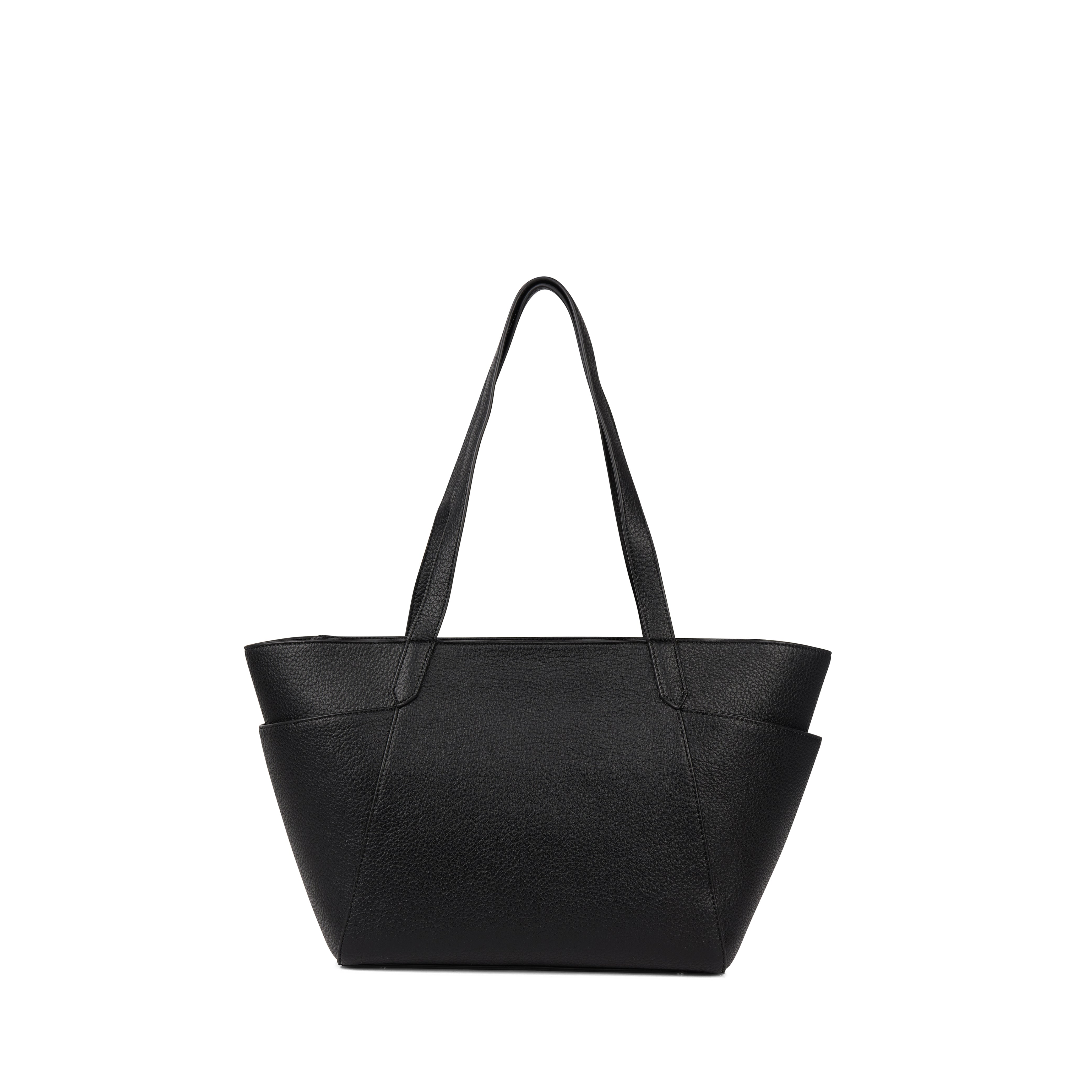 The Opale – Black Medium Vegan Leather Tote Bag – Lambert Design