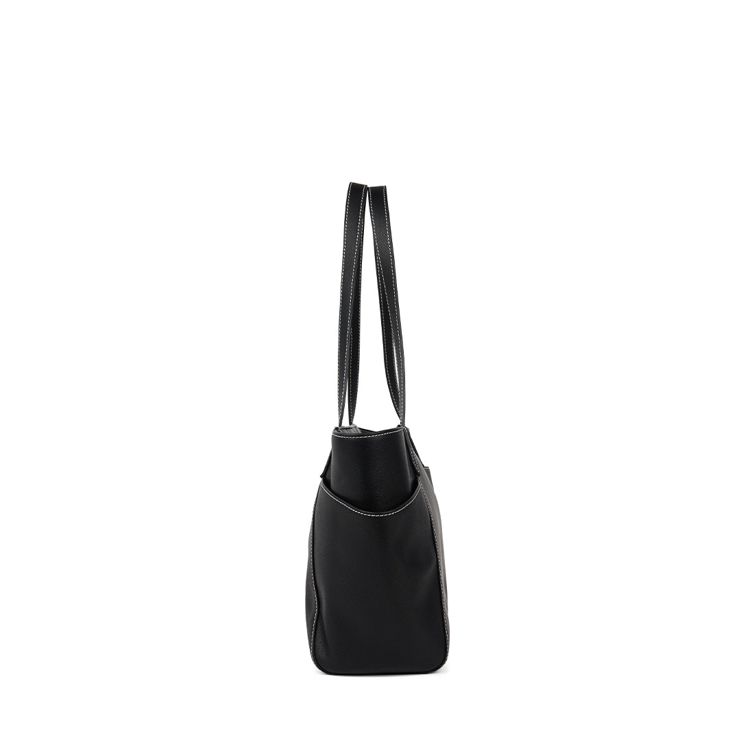 The Opale – 2-in-1 Black Vegan Leather Tote Bag