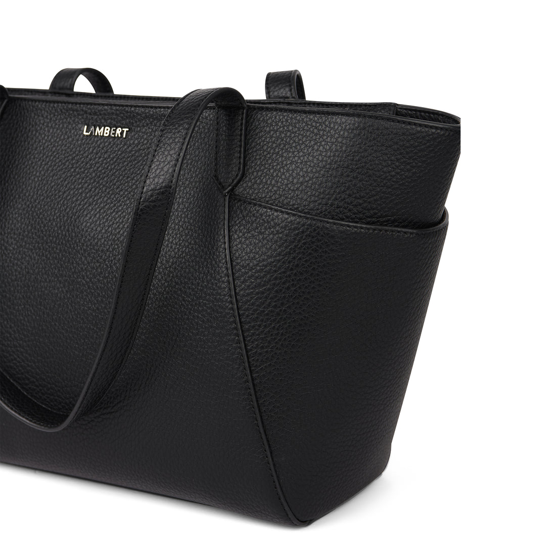The Opale – Black Medium Vegan Leather Tote Bag