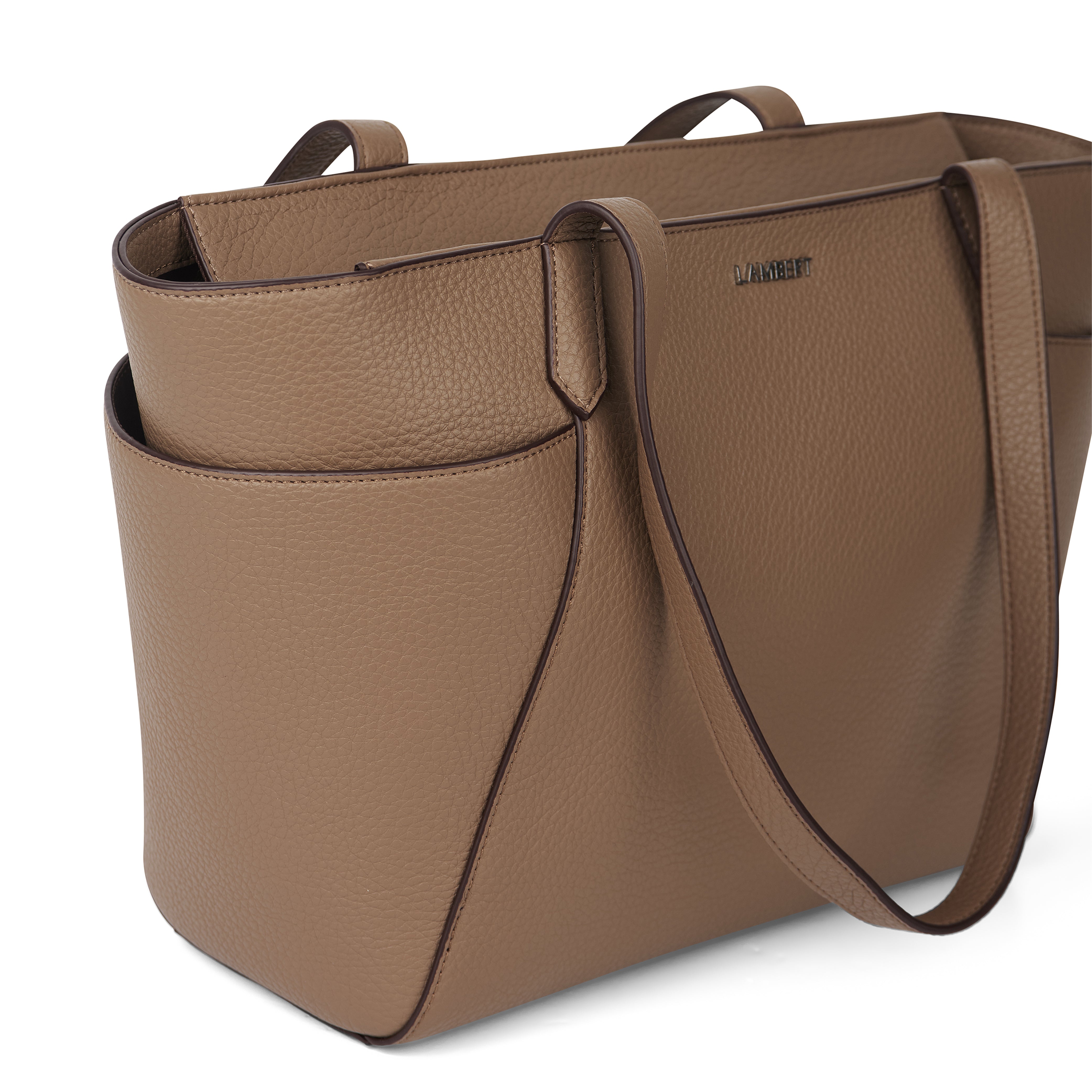 The Opale – Taupe Medium Vegan Leather Tote Bag – Lambert Design