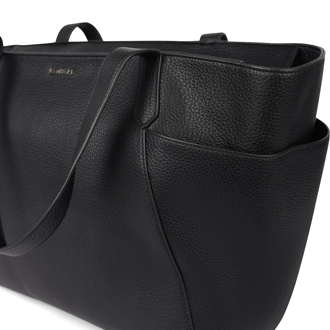 The Paige – Black Large Vegan Leather Tote