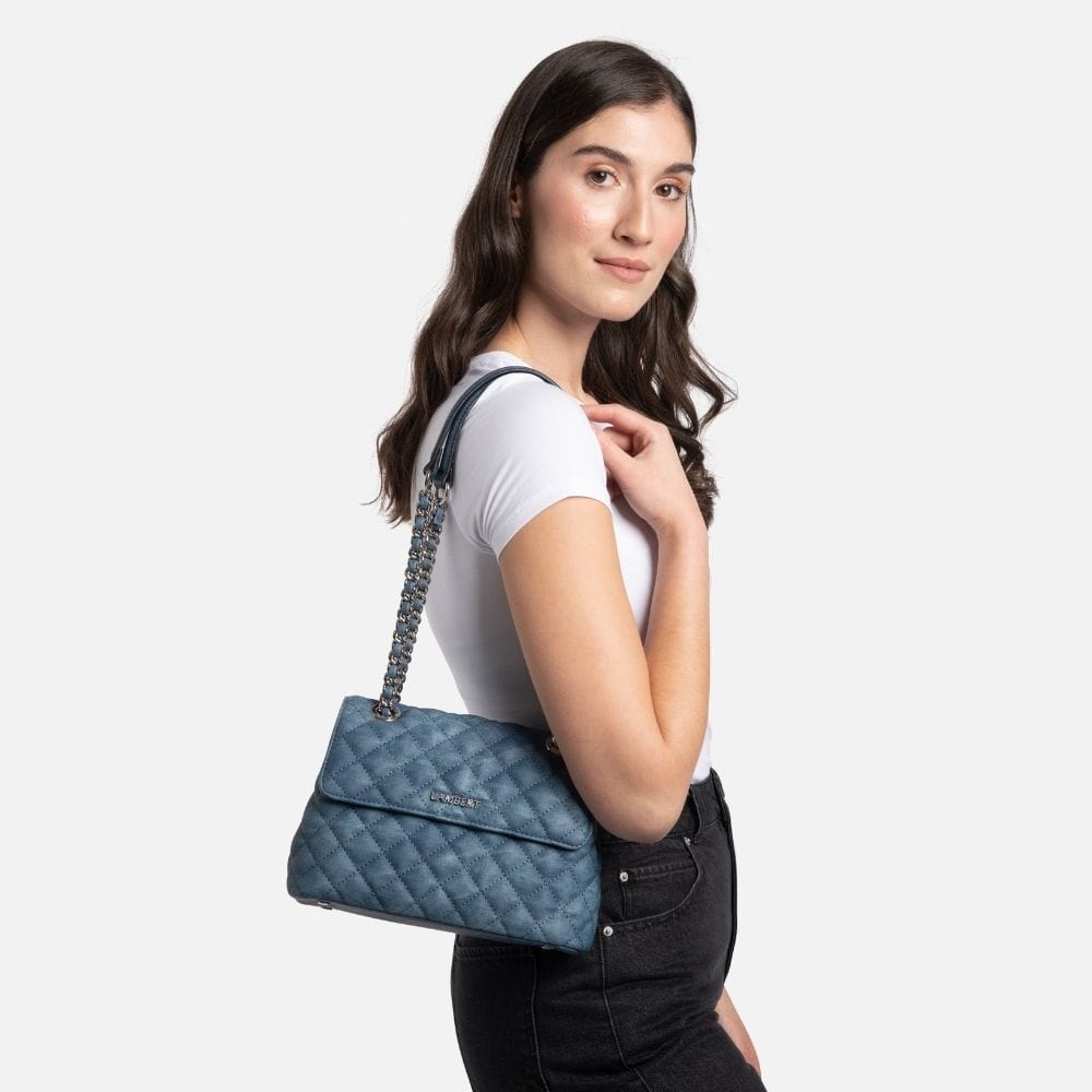 The Penelope - 2-in-1 denim vegan leather handbag