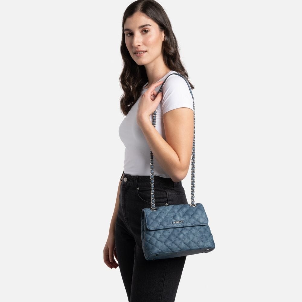 The Penelope - 2-in-1 denim vegan leather handbag