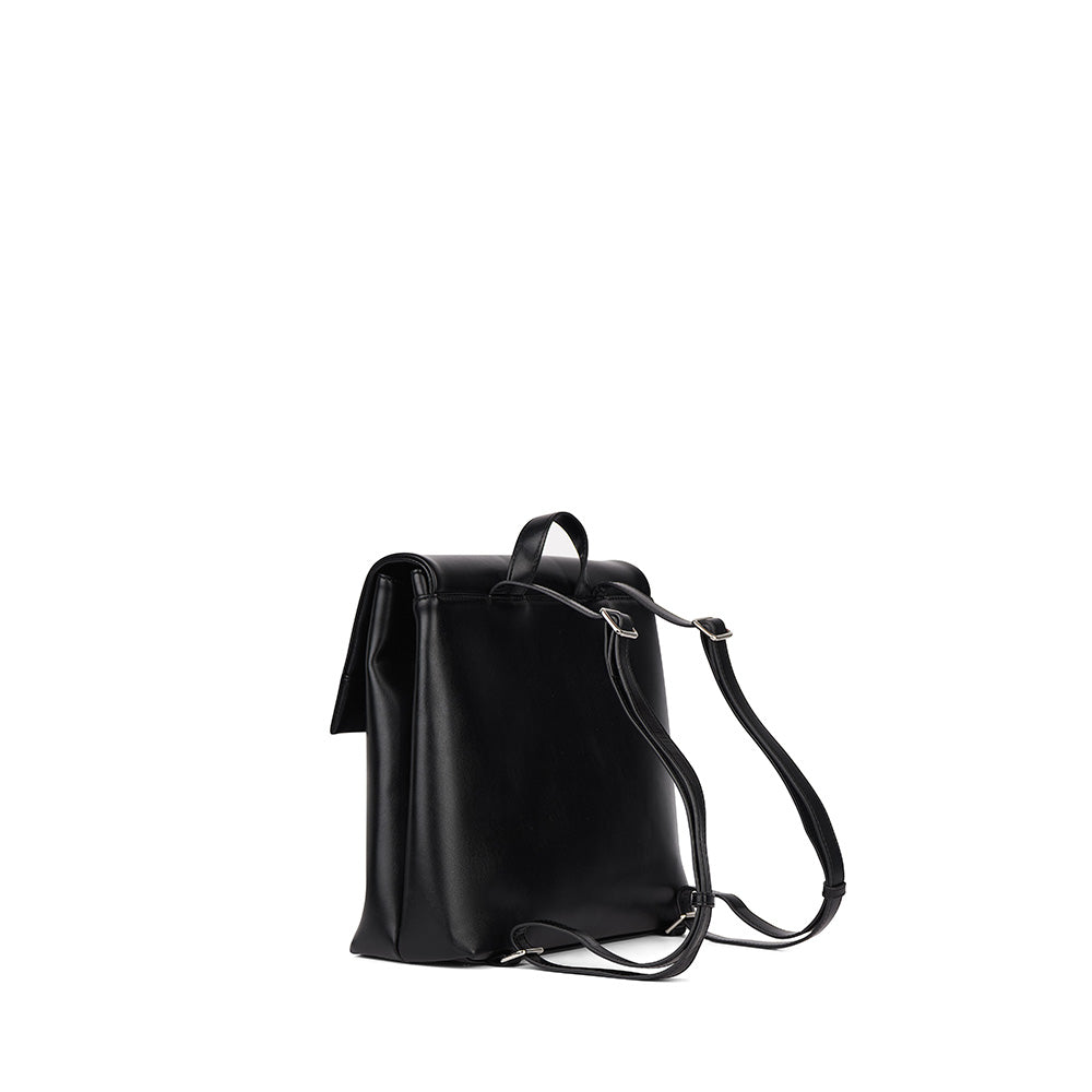 The Polly – Black Vegan Leather Backpack