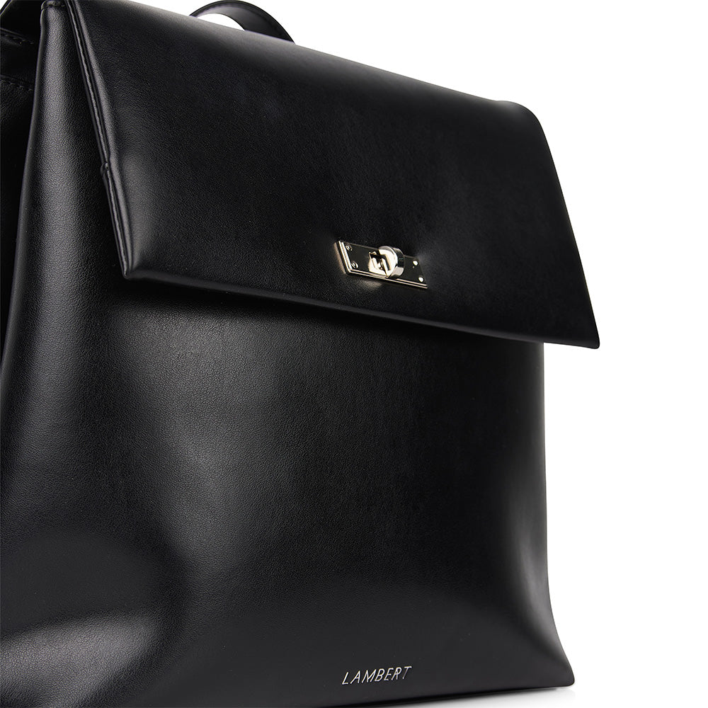 The Polly – Black Vegan Leather Backpack